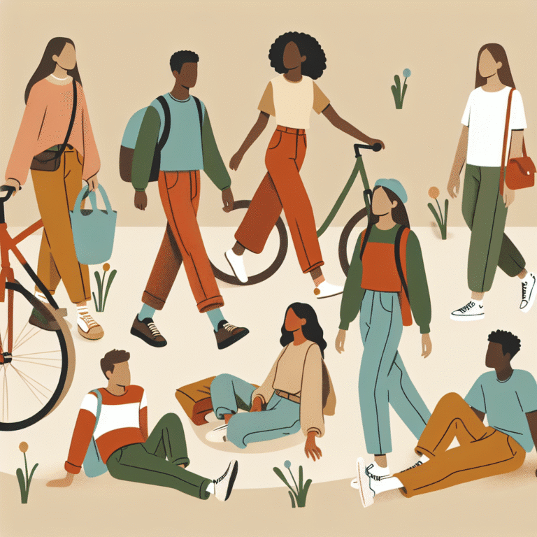 Roupas confortáveis e conscientes para jovens em movimento